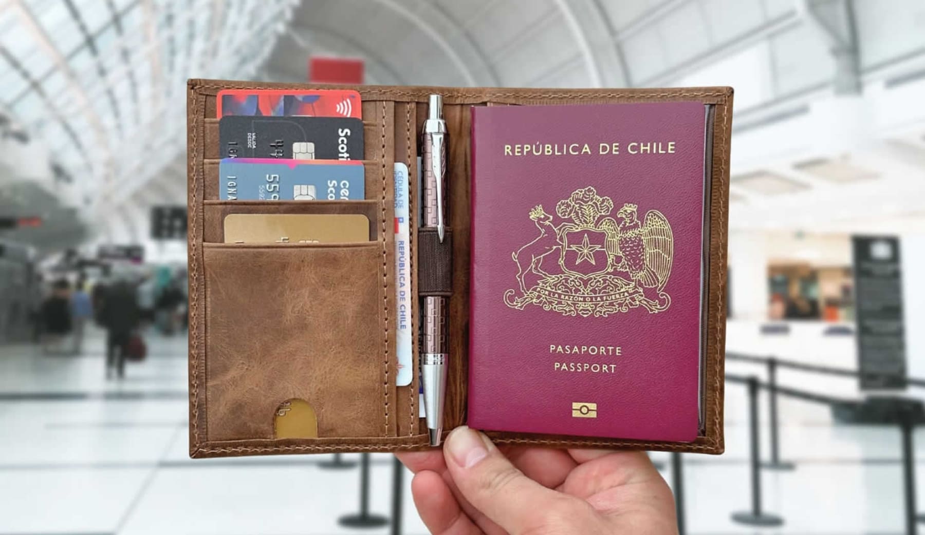 porta pasaporte cuero funda pasaporte